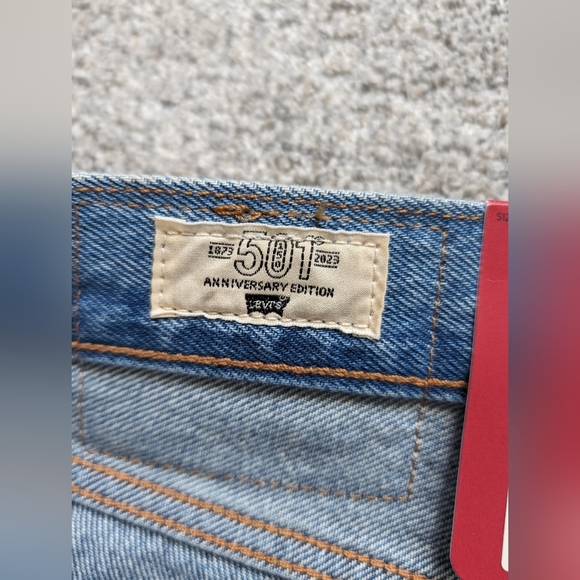 Levis 501 150th Anniversary Jeans Distressed Patchwork Men’s Size 34x34 NWT - Picture 4 of 16